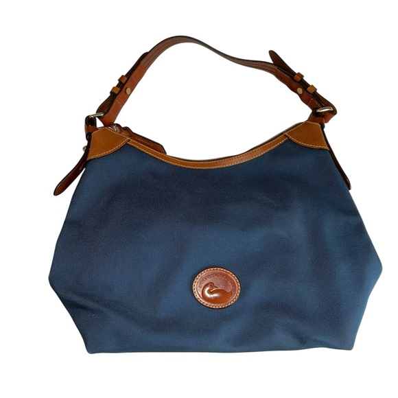 Dooney & Bourke Handbags - Dooney & Bourke Navy and Tan Hobo Bag